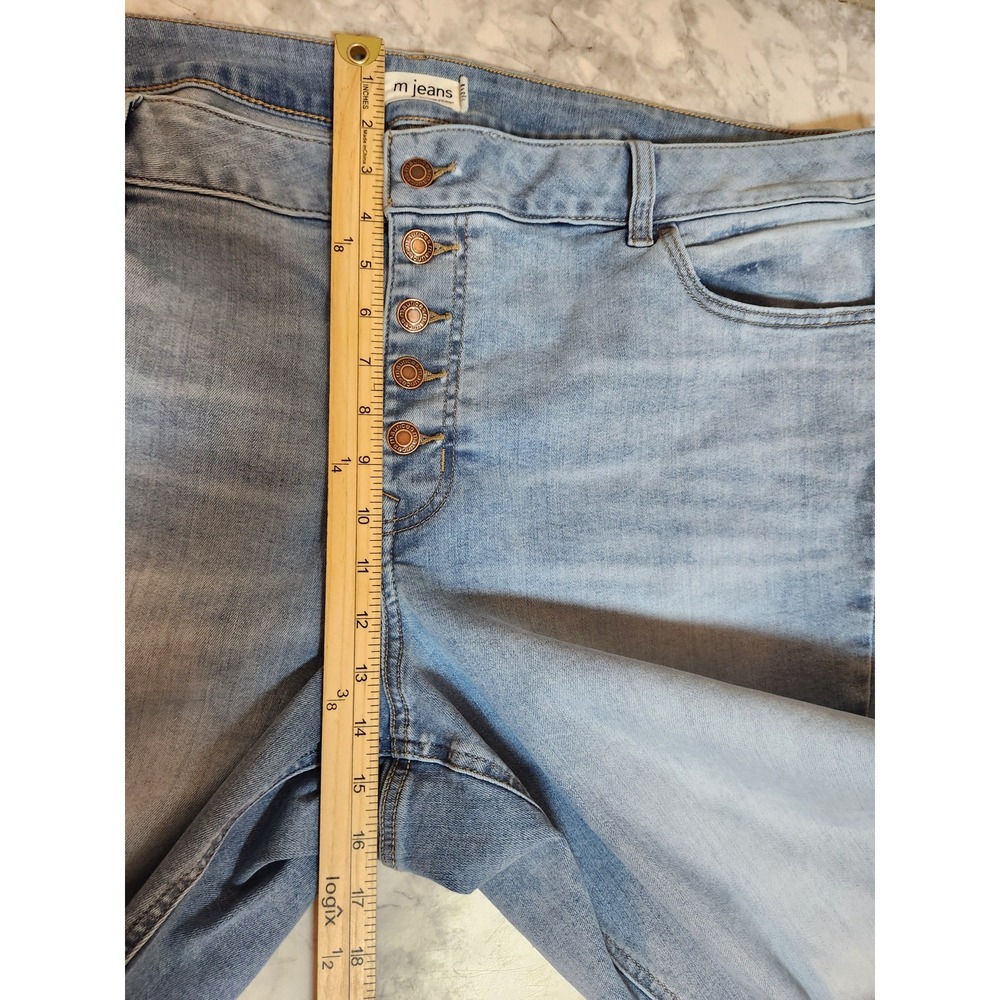 Maurices Womens 24W Light Wash Super Skinny Jeans Button Fly Raw Hem Distressed - Picture 6 of 7